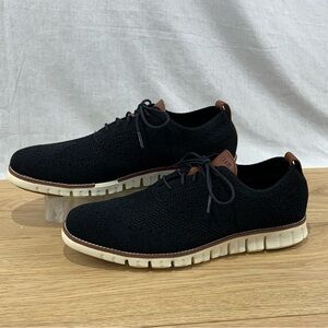 Cole Haan ZeroGrand Black Knit Wingtip Oxford Casual Shoes Men's Size 10 M